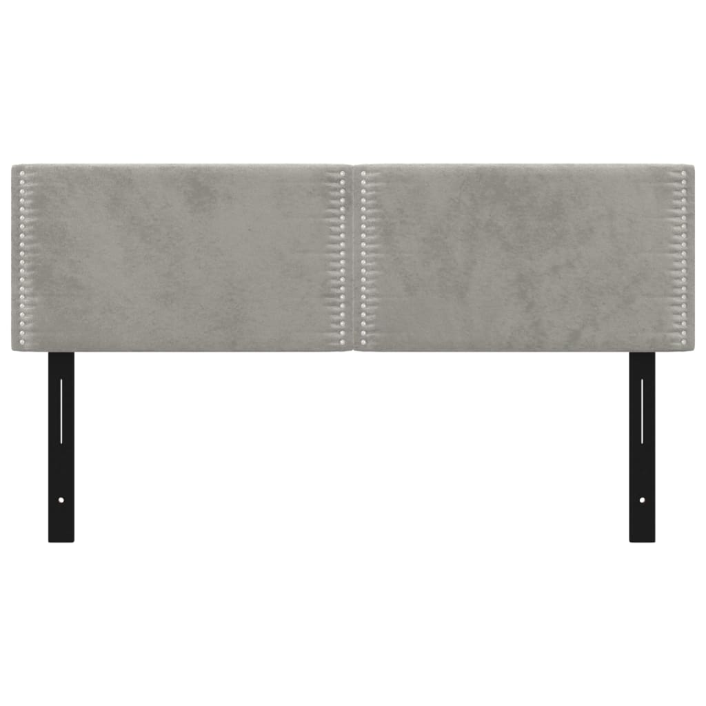 2 db világosszürke bársony fejtámla 72 x 5 x 78/88 cm