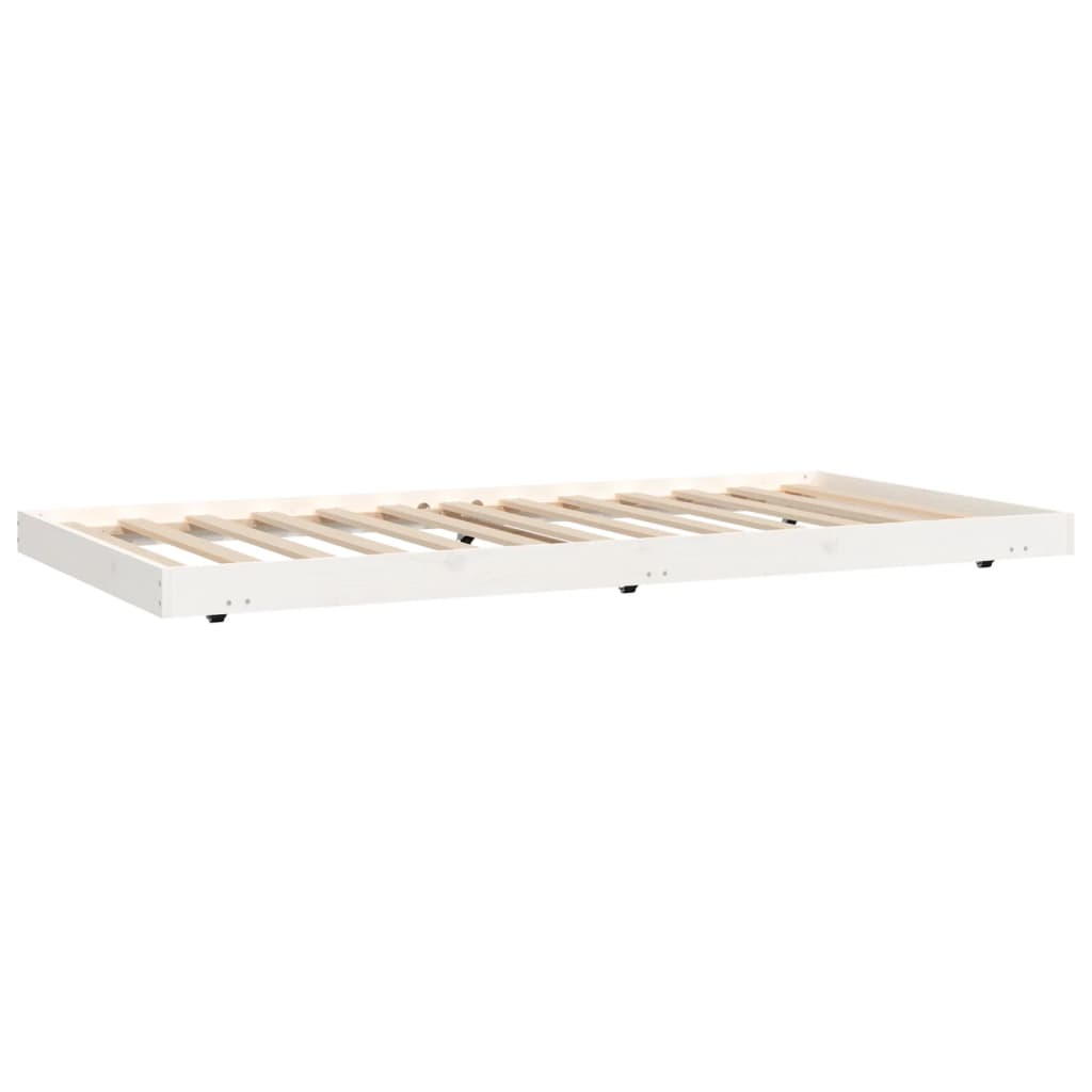 fehér tömör fenyőfa ágy matrac nélkül 100 x 200 cm