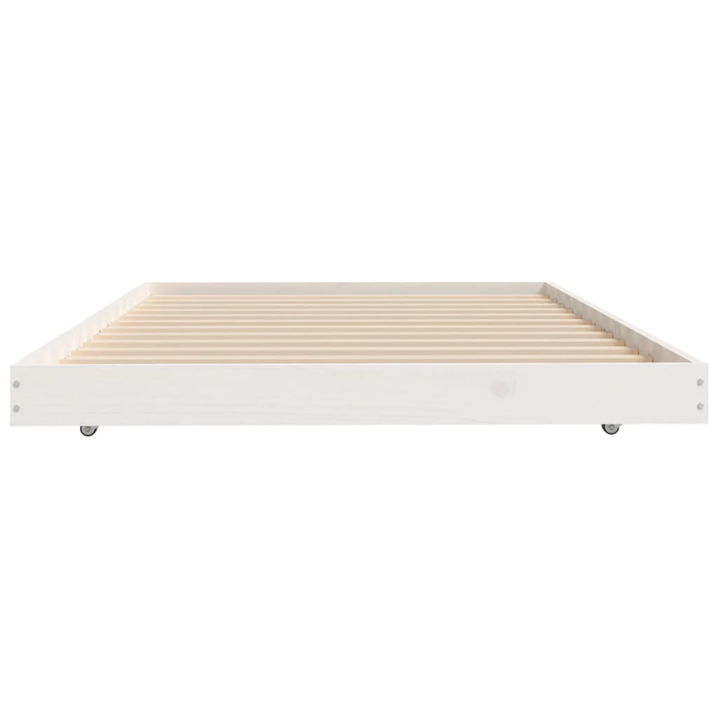 fehér tömör fenyőfa ágy matrac nélkül 100 x 200 cm