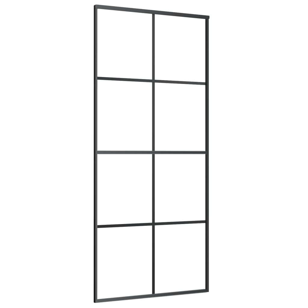 ESG üveg és alumínium tolóajtó fémszerelvény-szettel 90x205 cm