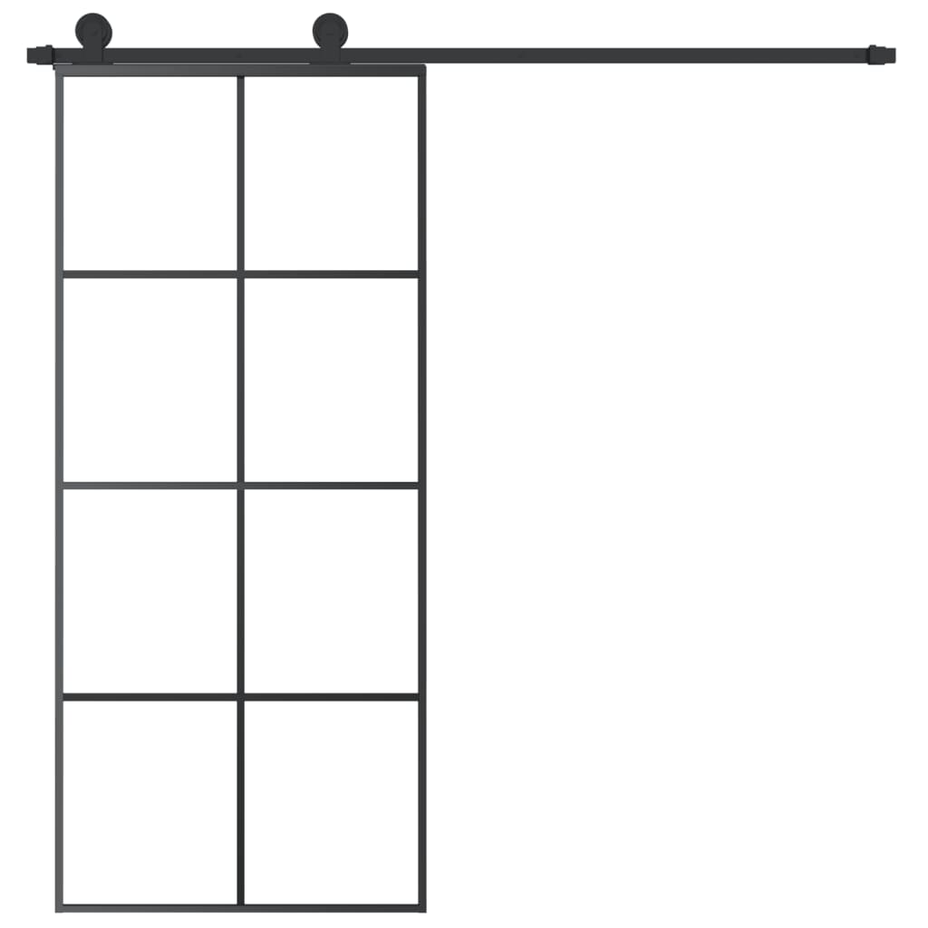ESG üveg és alumínium tolóajtó fémszerelvény-szettel 90x205 cm