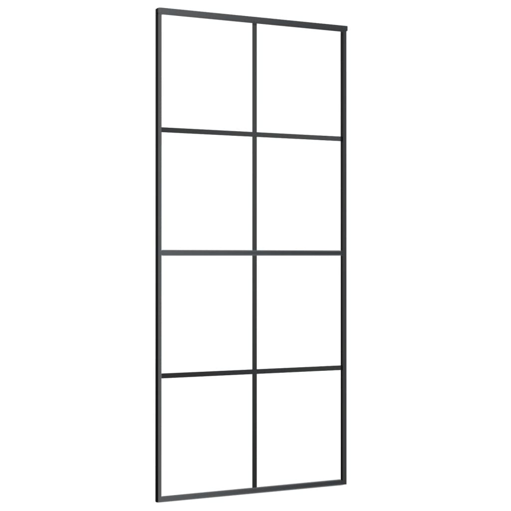 ESG üveg és alumínium tolóajtó fémszerelvény-szettel 90x205 cm
