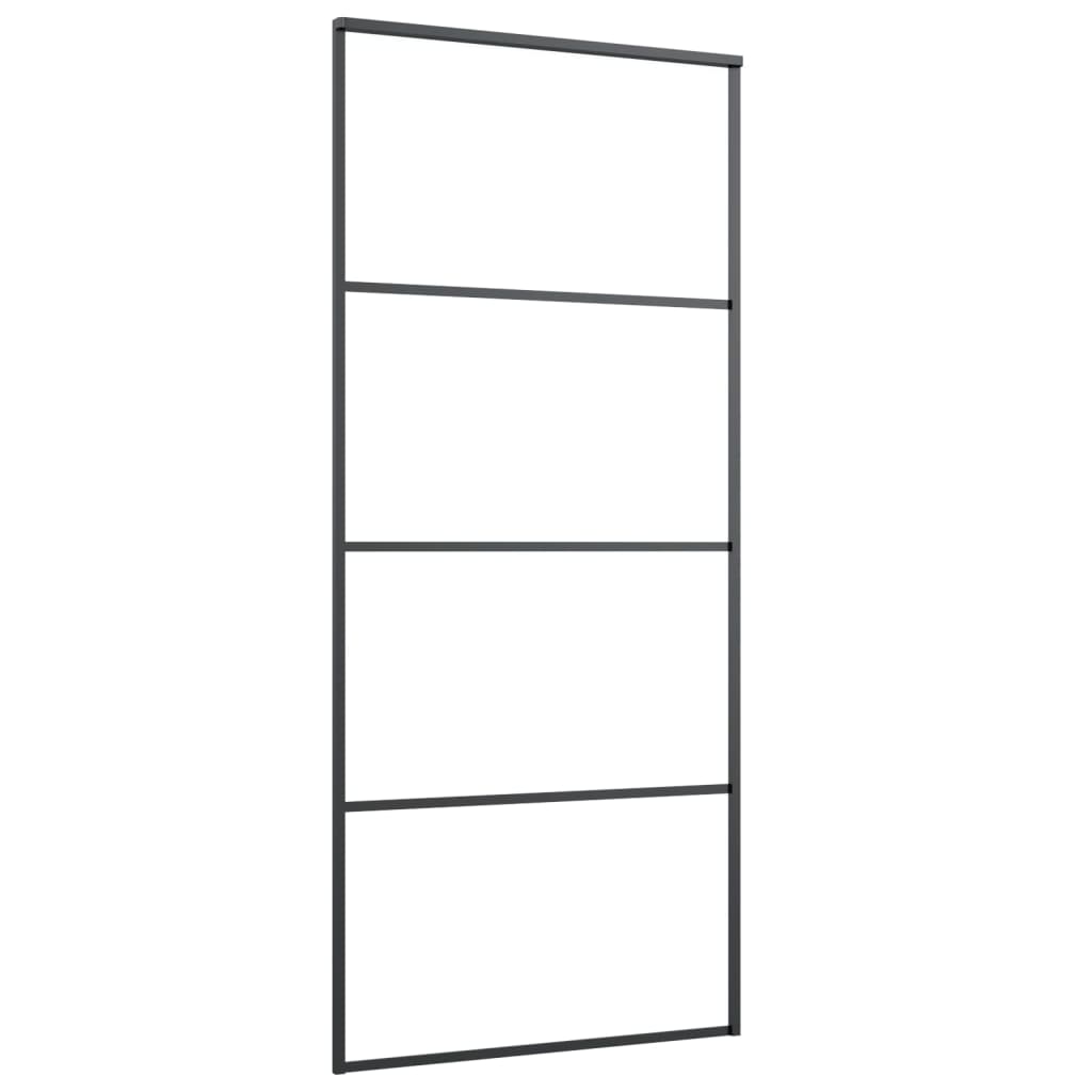 ESG üveg és alumínium tolóajtó fémszerelvény-szettel 90x205 cm