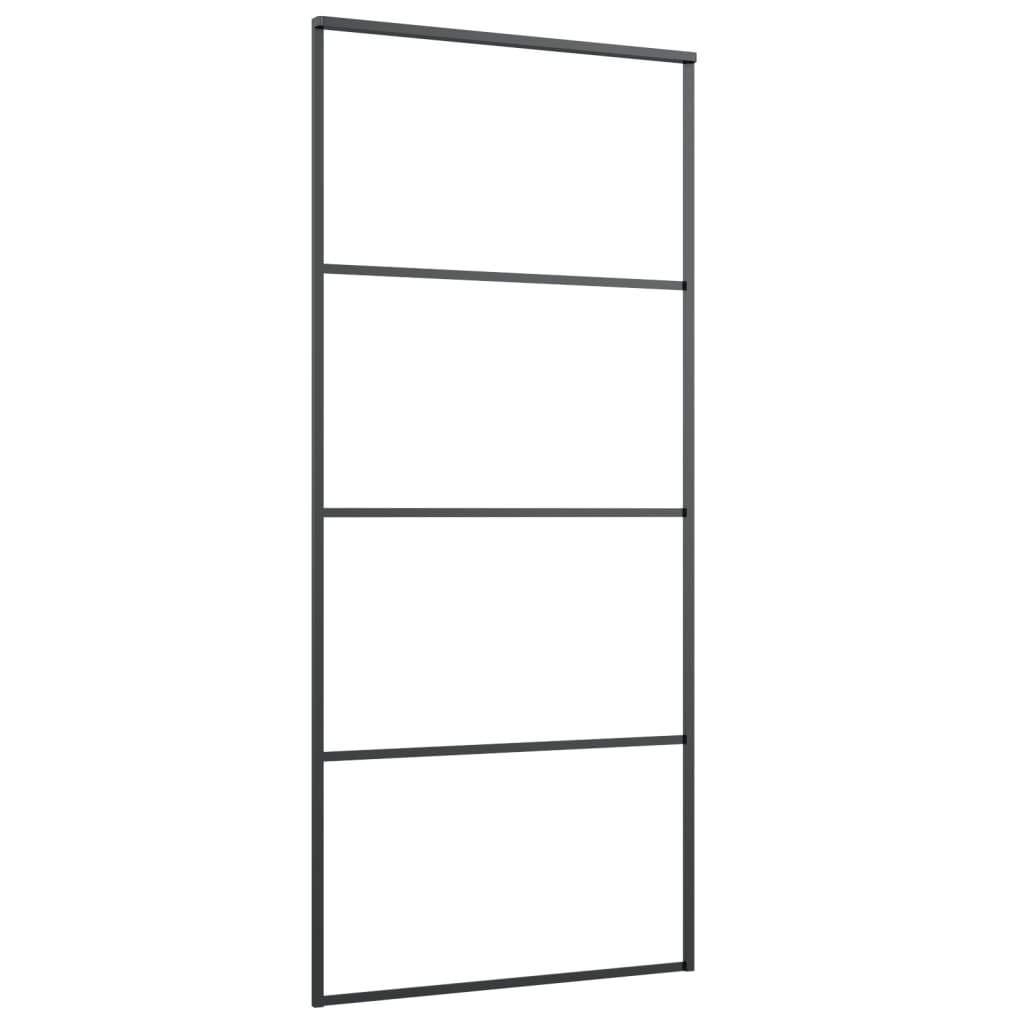 ESG üveg és alumínium tolóajtó fémszerelvény-szettel 90x205 cm