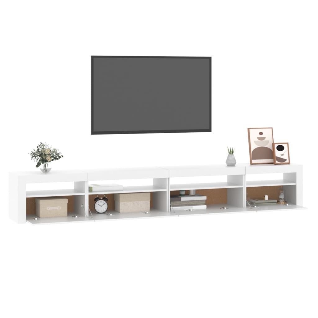 fehér TV-szekrény LED-lámpákkal 270x35x40 cm