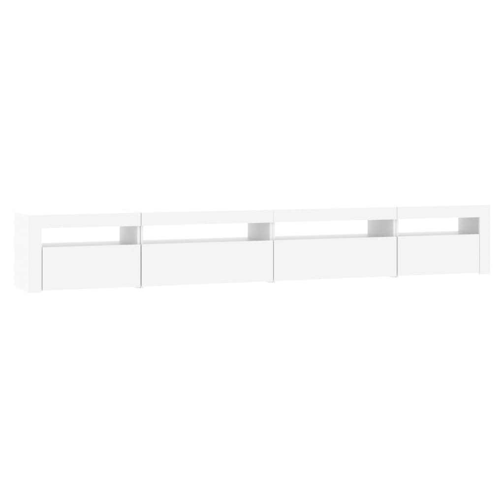 fehér TV-szekrény LED-lámpákkal 270x35x40 cm