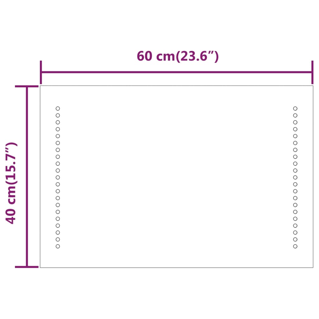 LED-es fürdőszobatükör 40x60 cm
