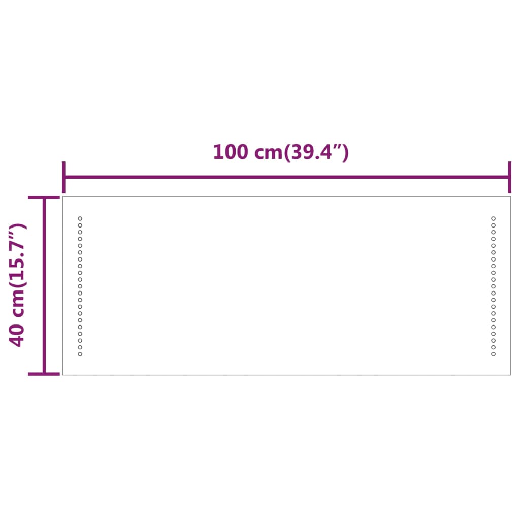 LED-es fürdőszobatükör 40x100 cm