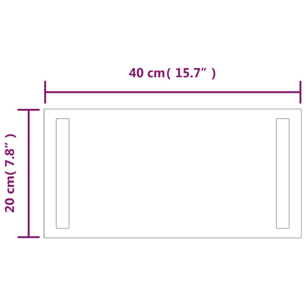 LED-es fürdőszobatükör 20x40 cm