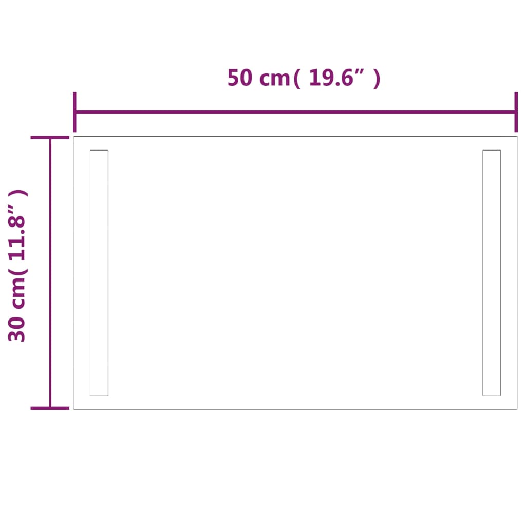LED-es fürdőszobatükör 30 x 50 cm