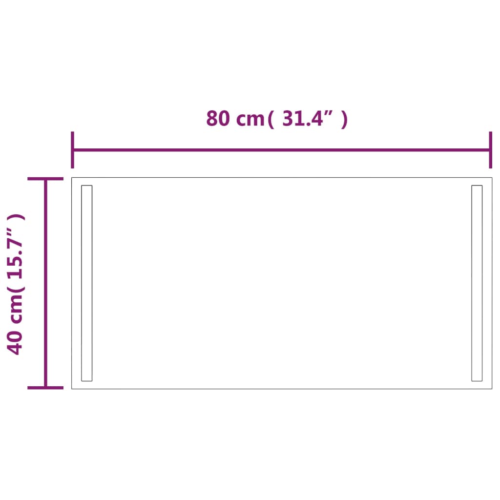 LED-es fürdőszobatükör 40x80 cm