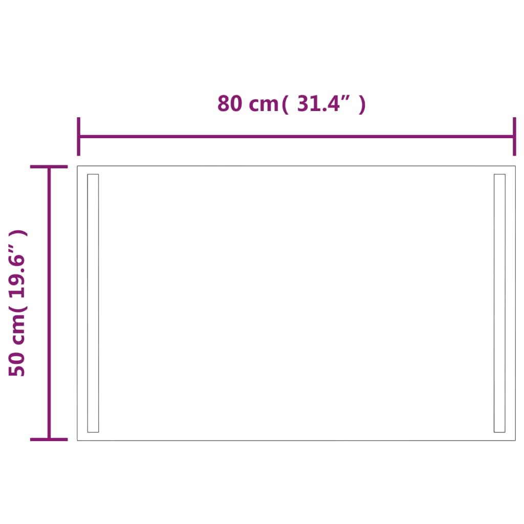 LED-es fürdőszobatükör 50x80 cm