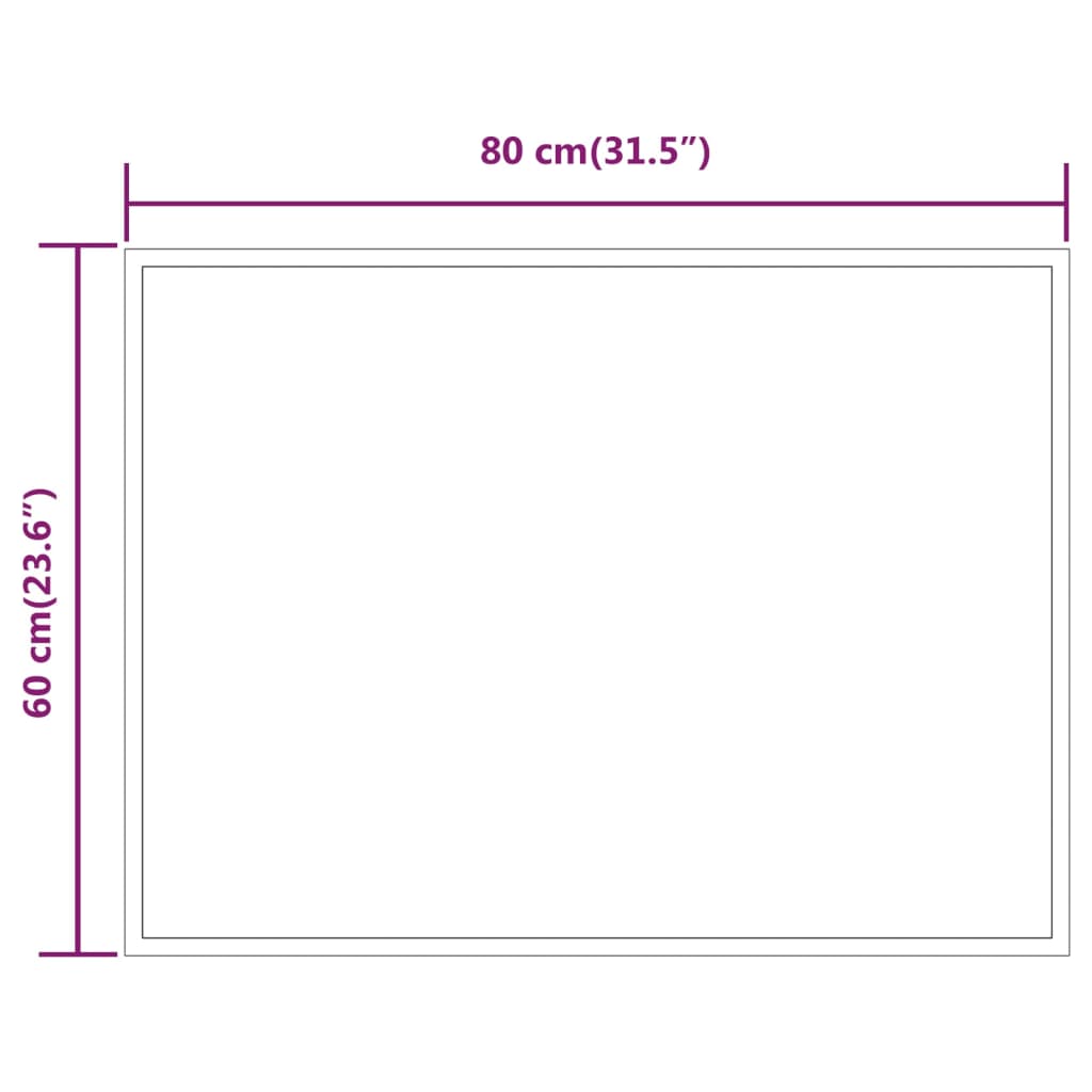 LED-es fürdőszobatükör 60x80 cm