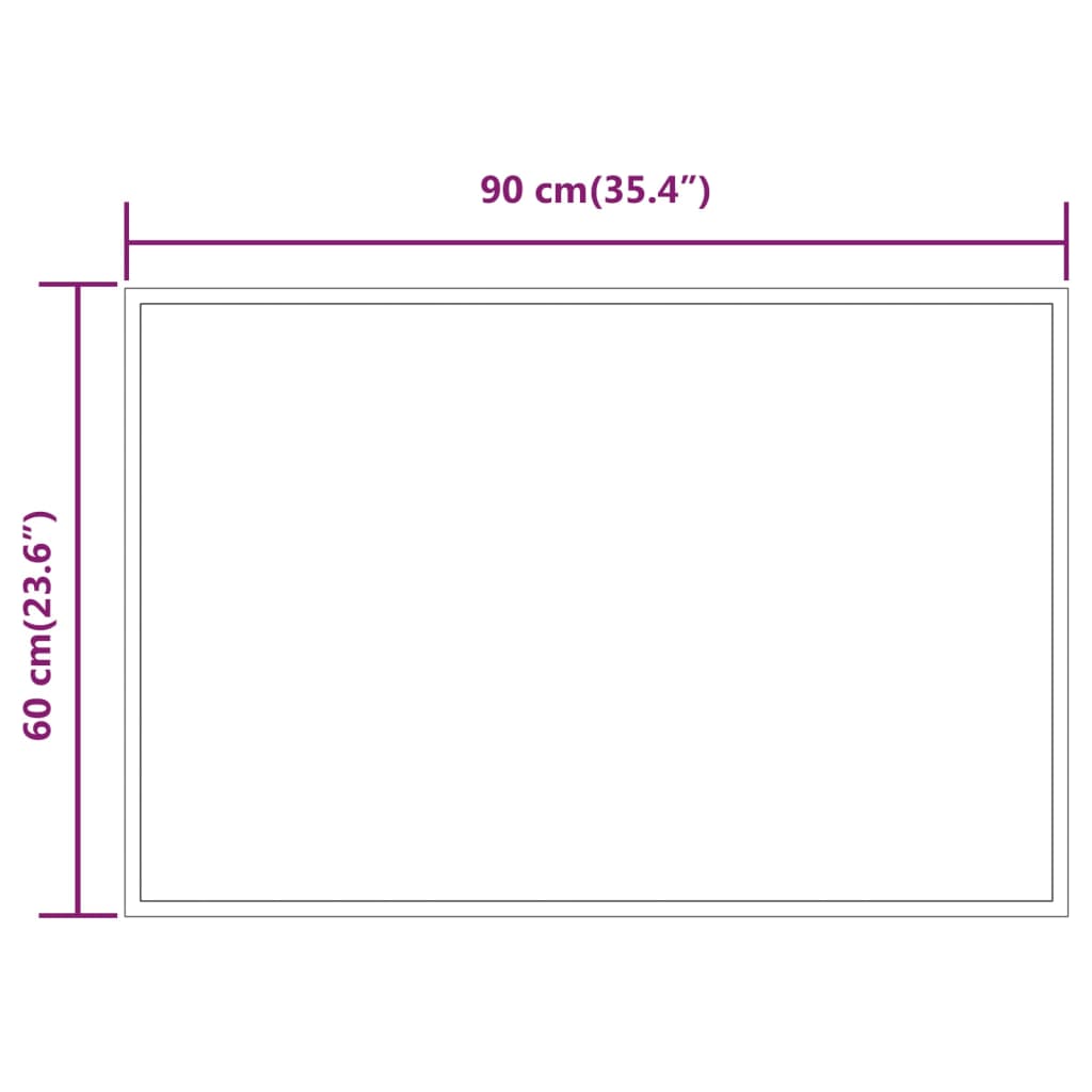 LED-es fürdőszobatükör 60x90 cm