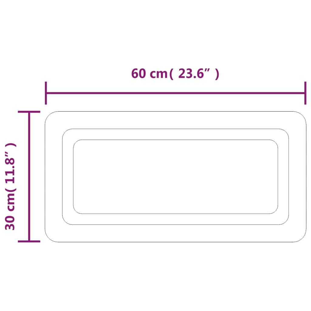 LED-es fürdőszobatükör 30x60 cm