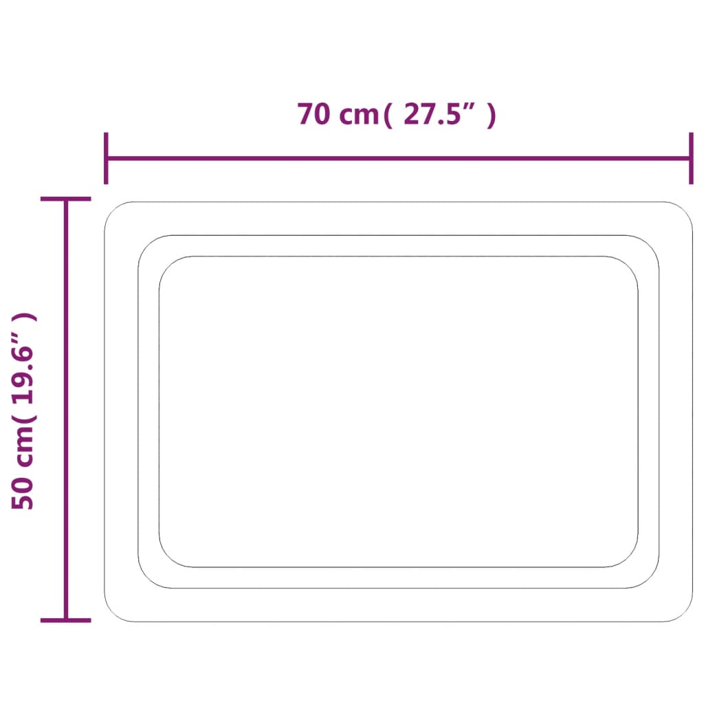 LED-es fürdőszobatükör 50 x 70 cm