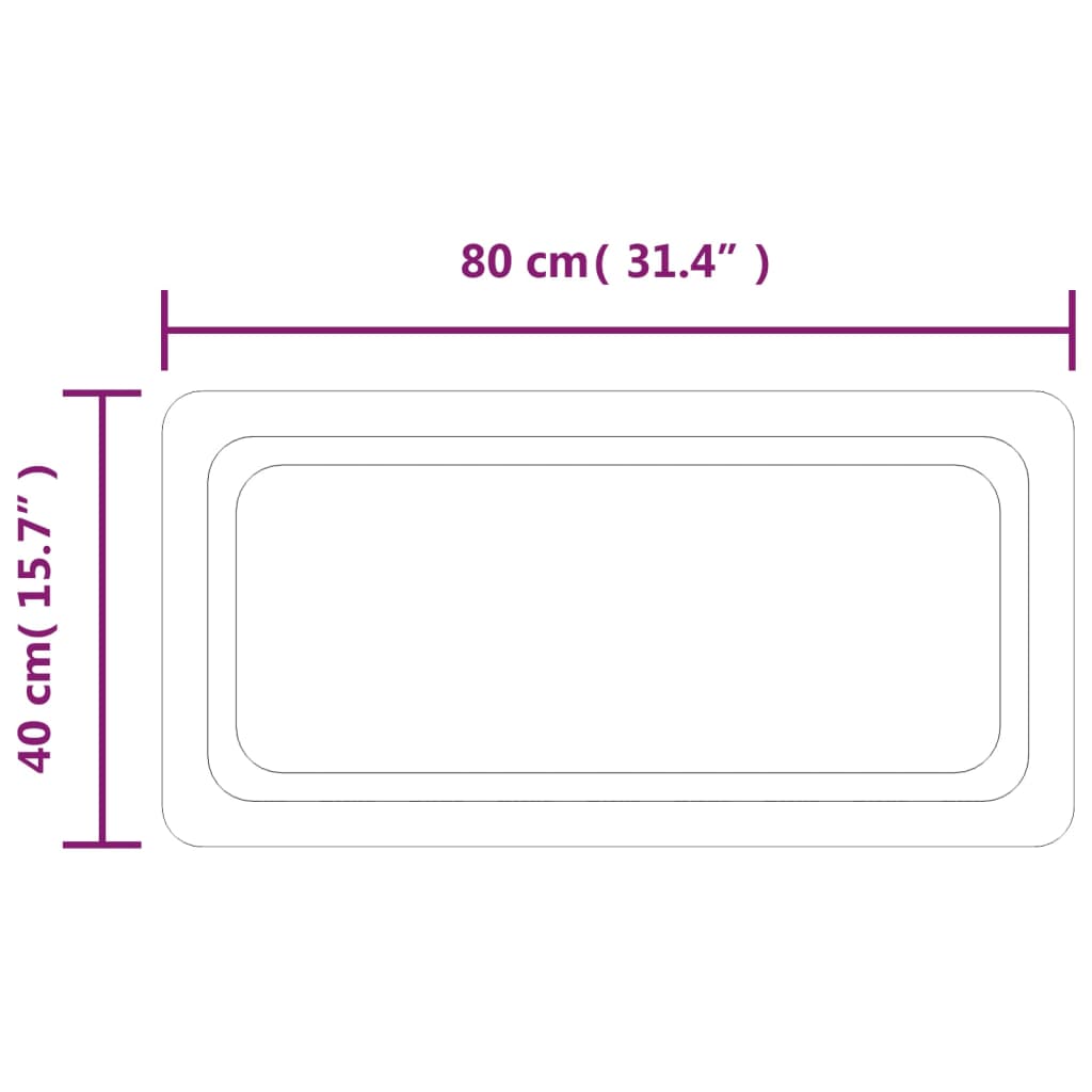 LED-es fürdőszobatükör 40x80 cm