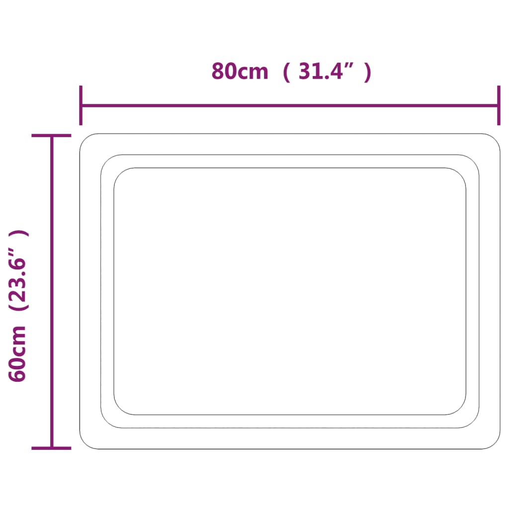 LED-es fürdőszobatükör 60x80 cm