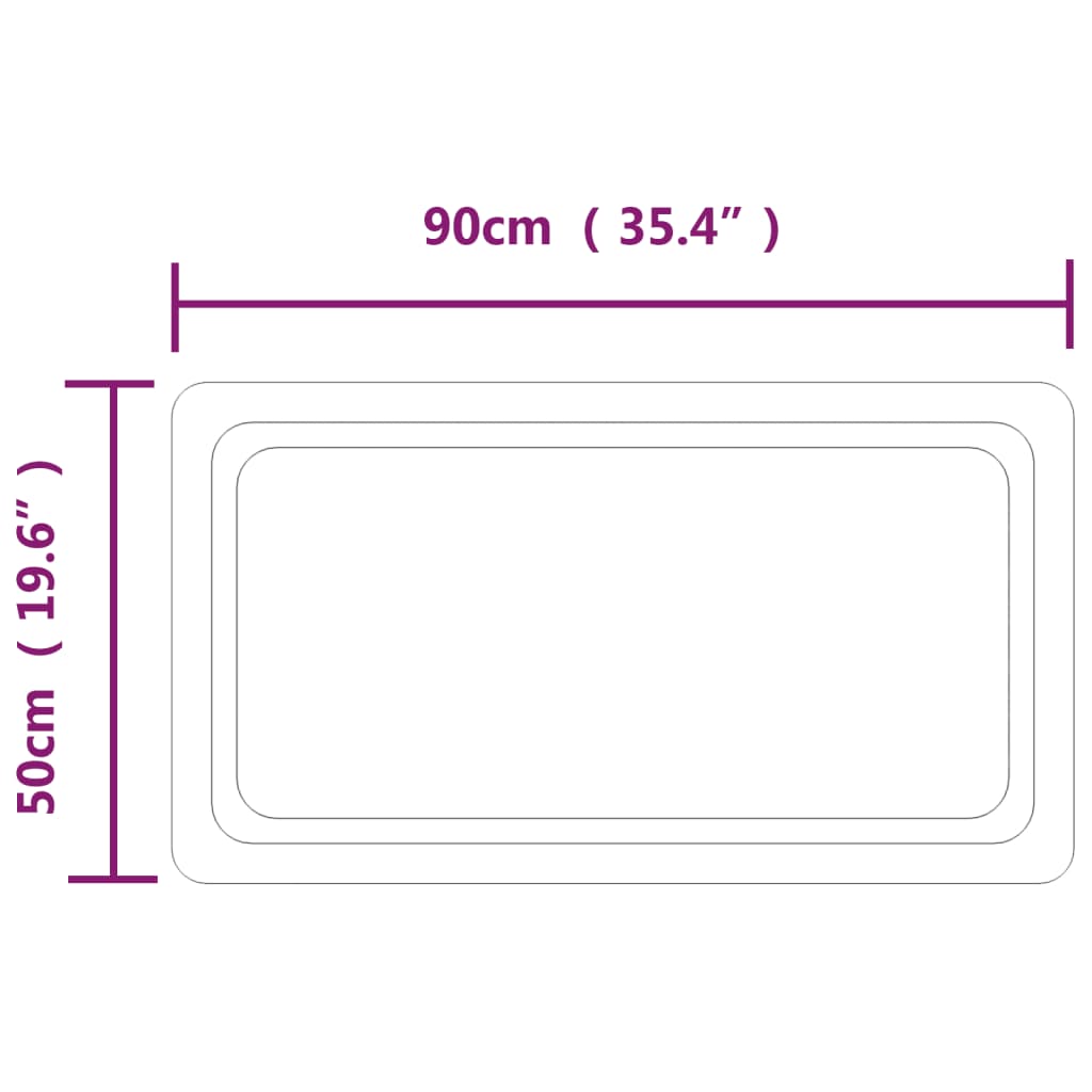 LED-es fürdőszobatükör 50x90 cm