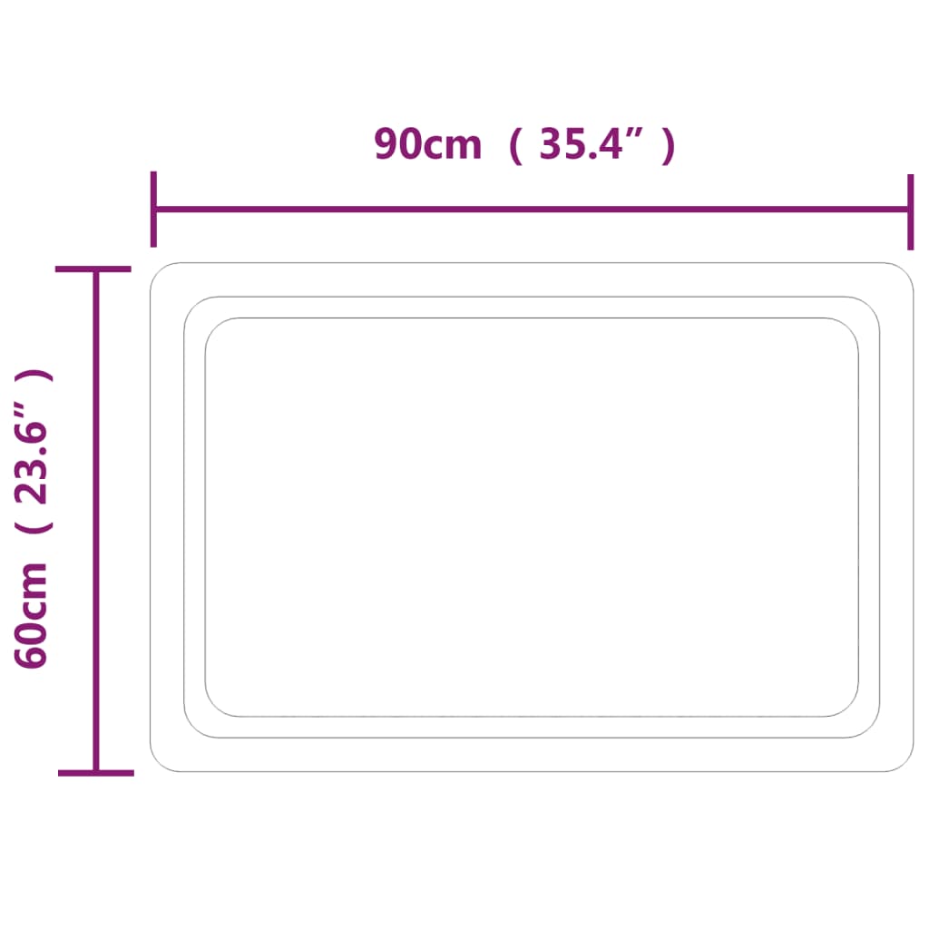 LED-es fürdőszobatükör 60x90 cm