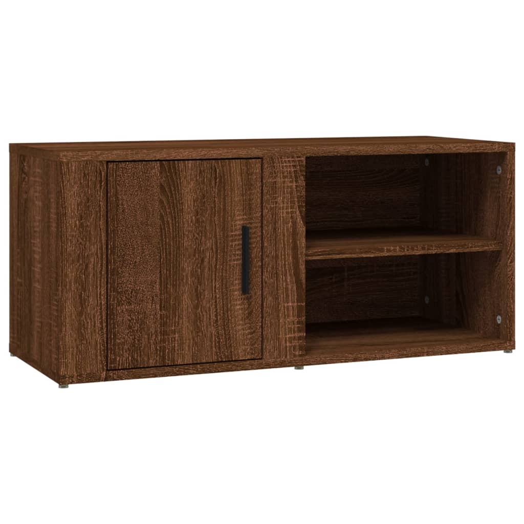 barna tölgyszínű szerelt fa TV-szekrény 80x31,5x36 cm