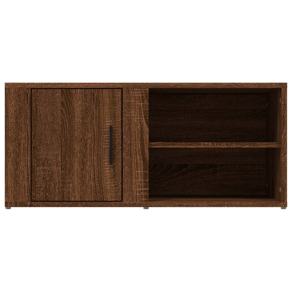 barna tölgyszínű szerelt fa TV-szekrény 80x31,5x36 cm