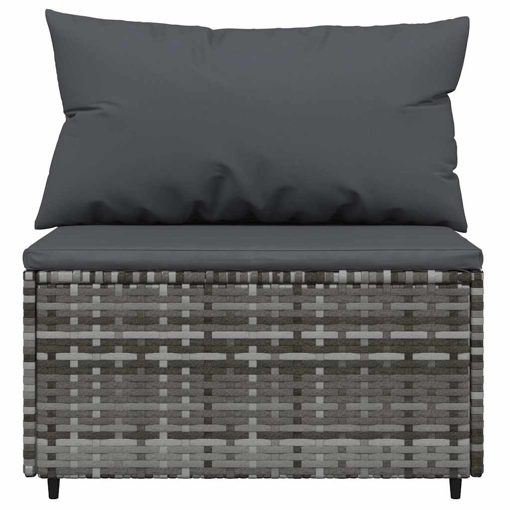 3 részes szürke polyrattan kerti ülőgarnitúra párnákkal