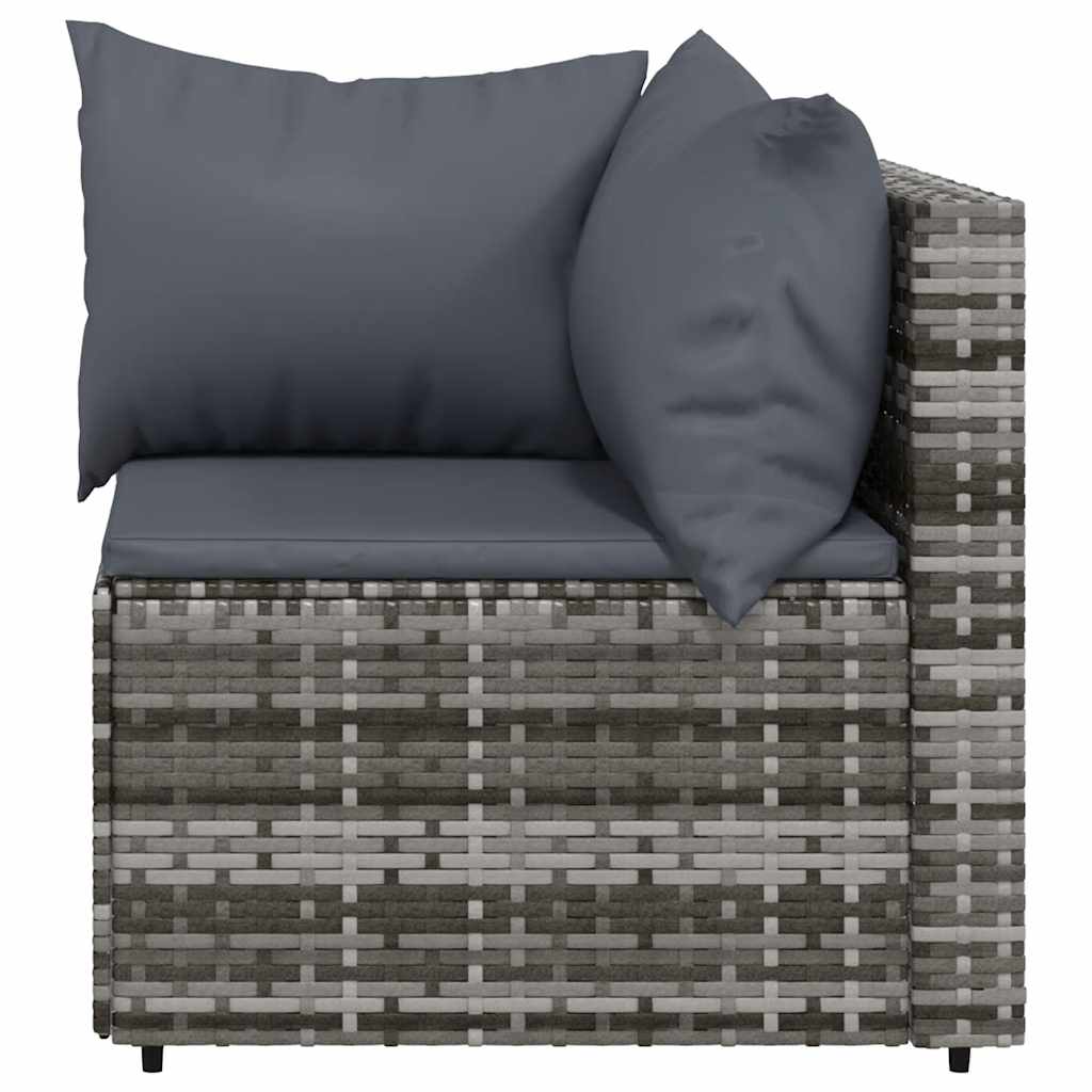 3 részes szürke polyrattan kerti ülőgarnitúra párnákkal