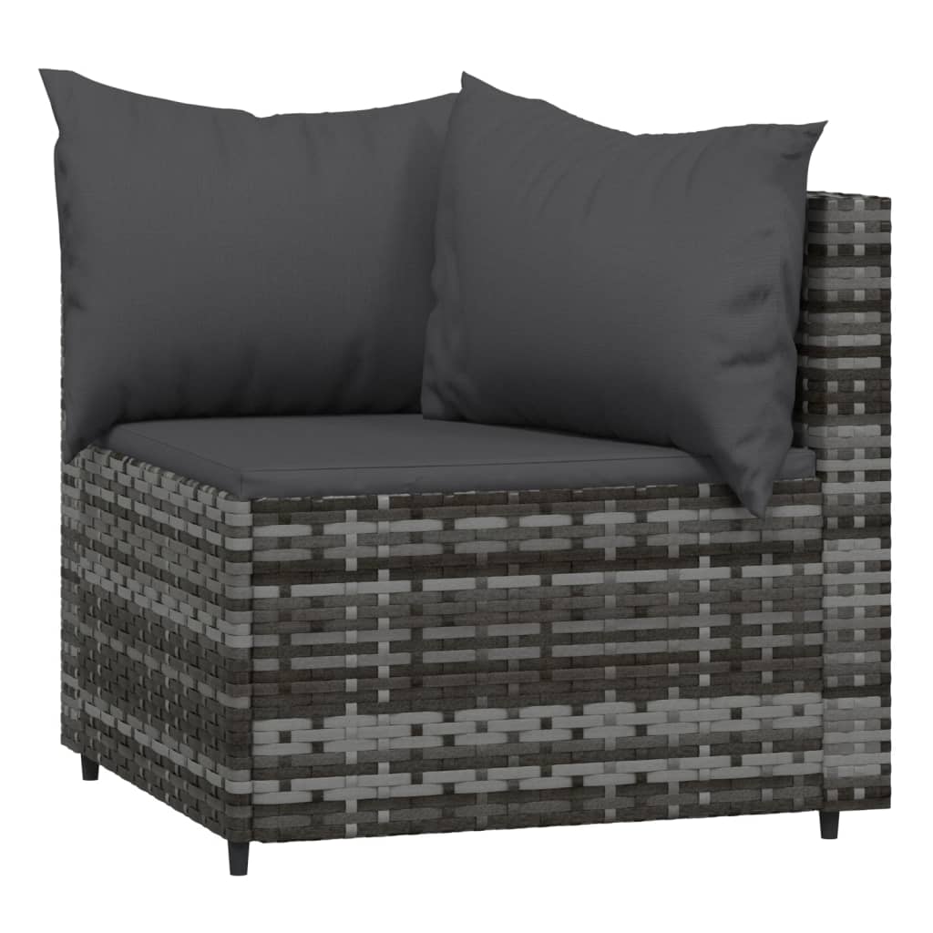 3 részes szürke polyrattan kerti ülőgarnitúra párnákkal