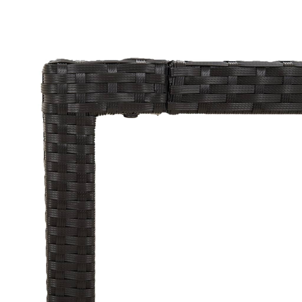 fekete polyrattan falapos kerti asztal 150 x 90 x 75 cm