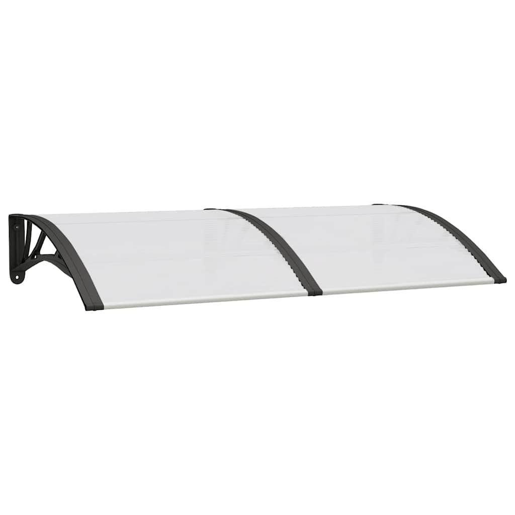fekete és átlátszó polikarbonát ajtóelőtető 150 x 75 cm