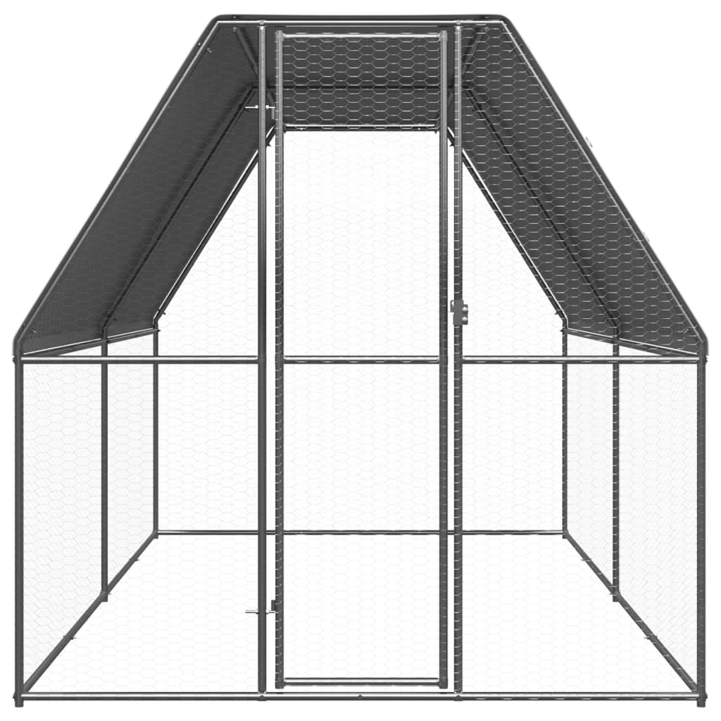 kültéri horganyzott acél tyúkól 2 x 4 x 2 m