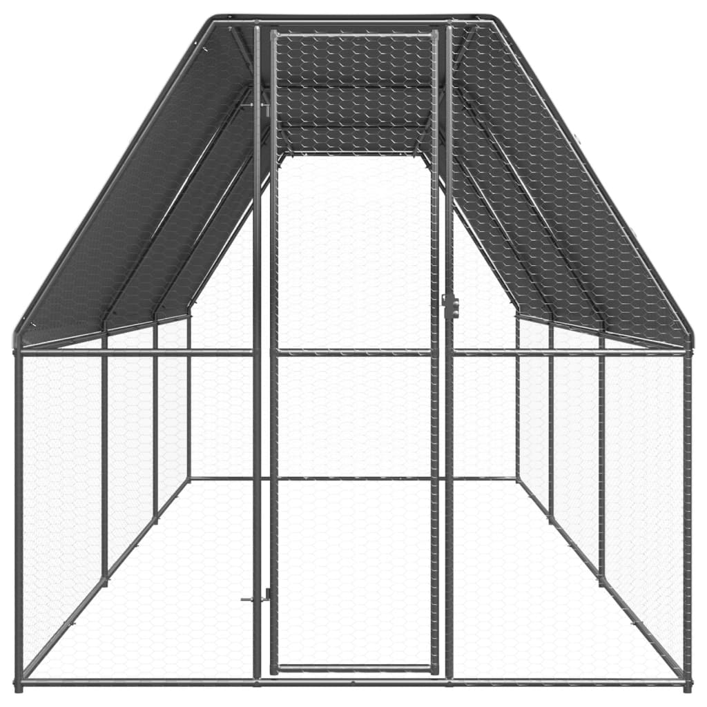 kültéri horganyzott acél tyúkól 2x6x2 m