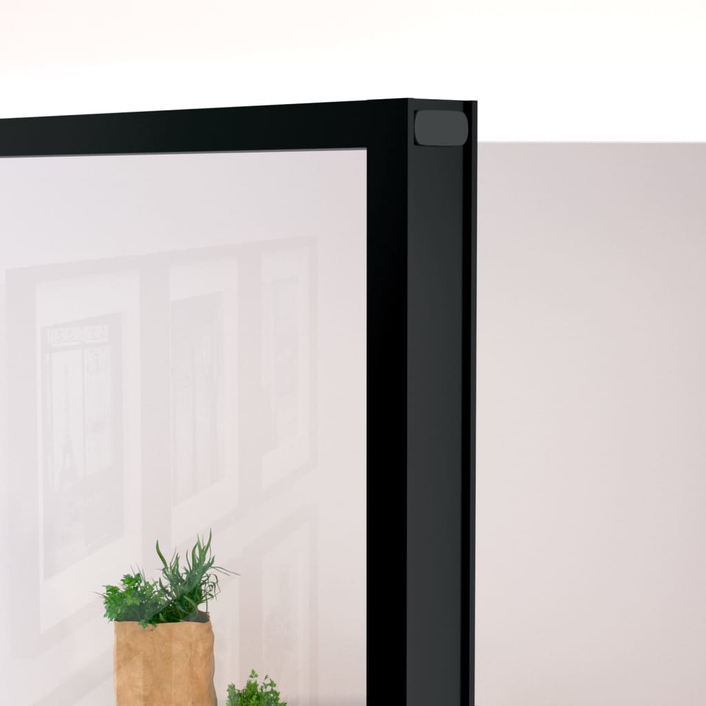 fekete edzett üveg és alumínium vékony beltéri ajtó 83x201,5 cm