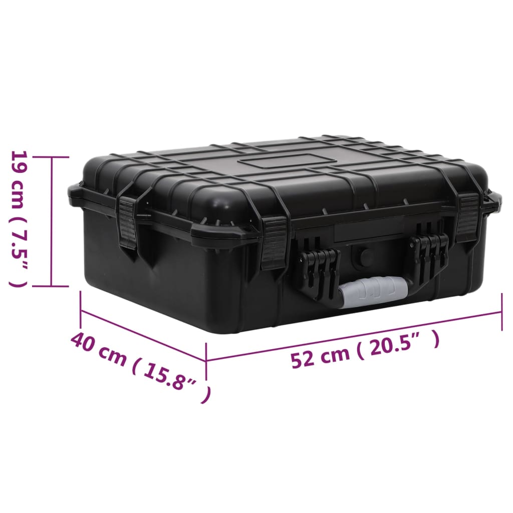 fekete PP hordozható repülős tok 52x40x19 cm