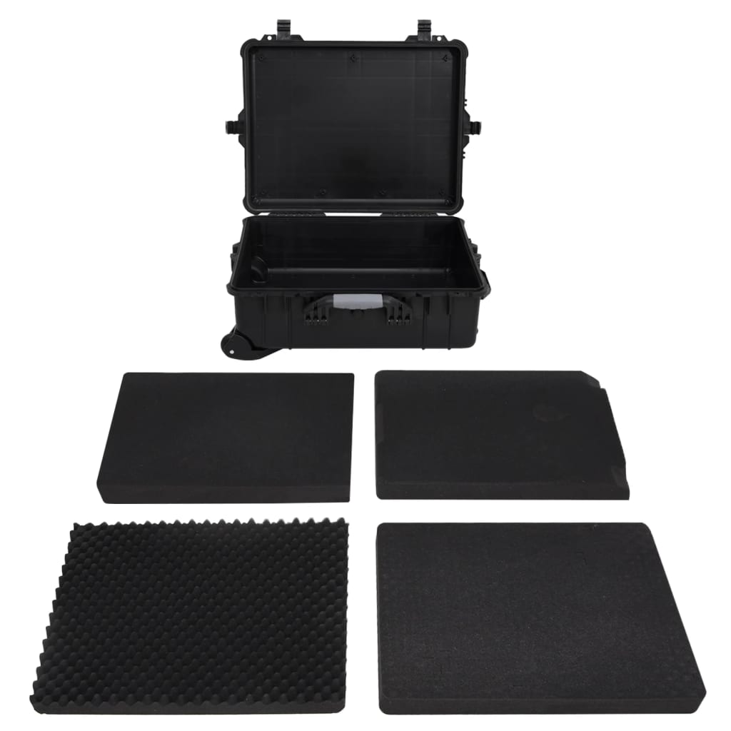 fekete PP kerekes repülős tok 63 x 50 x 23 cm