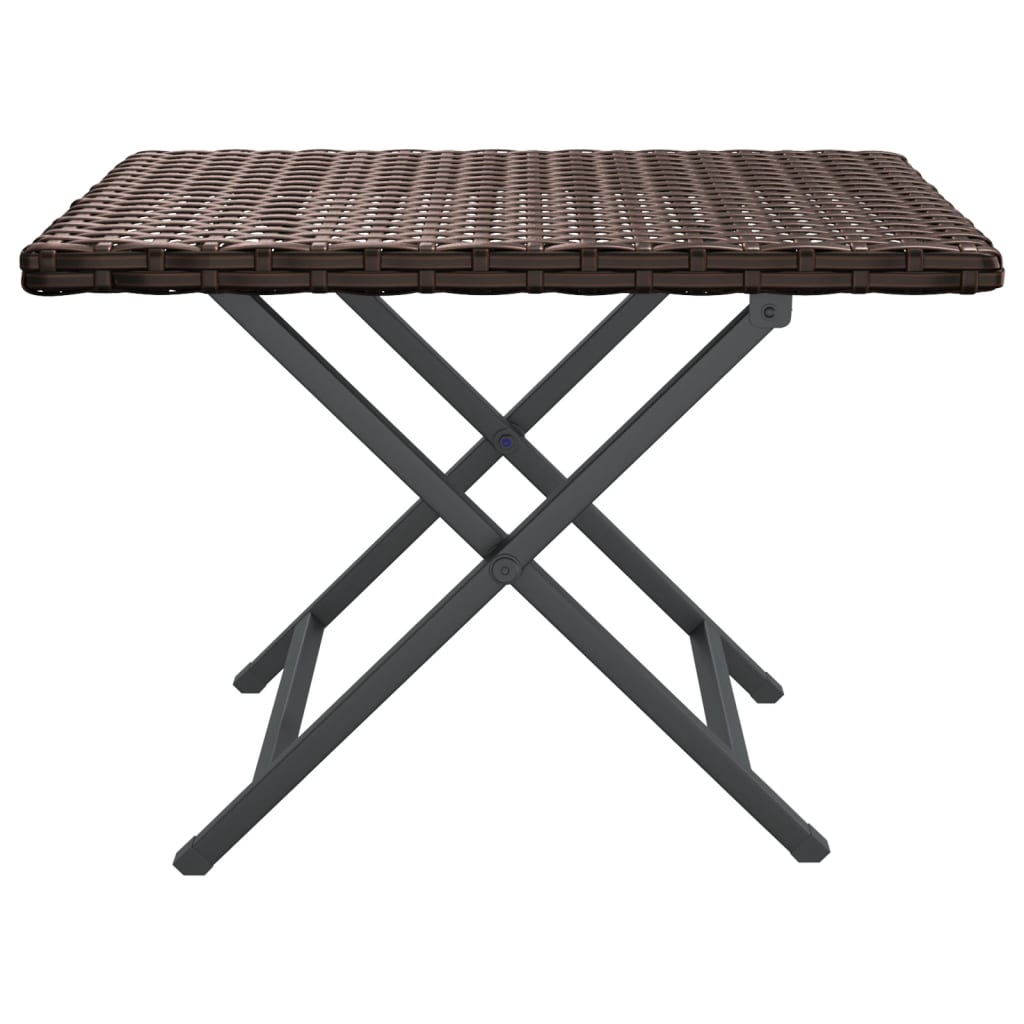 barna összecsukható polyrattan asztal 45x35x32 cm