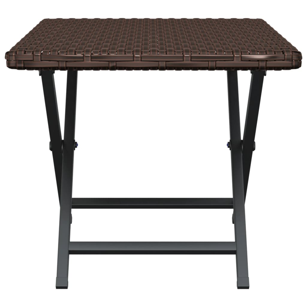 barna összecsukható polyrattan asztal 45x35x32 cm