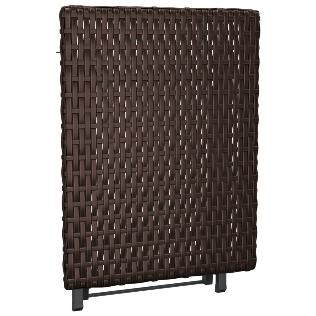 barna összecsukható polyrattan asztal 45x35x32 cm