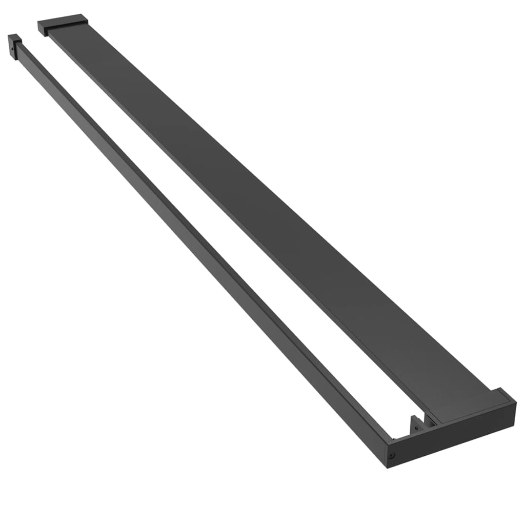 fekete alumínium zuhanypolc walk-in zuhanyfalhoz 115 cm