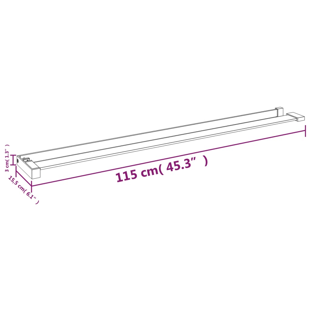 króm alumínium zuhanypolc walk-in zuhanyfalhoz 115 cm