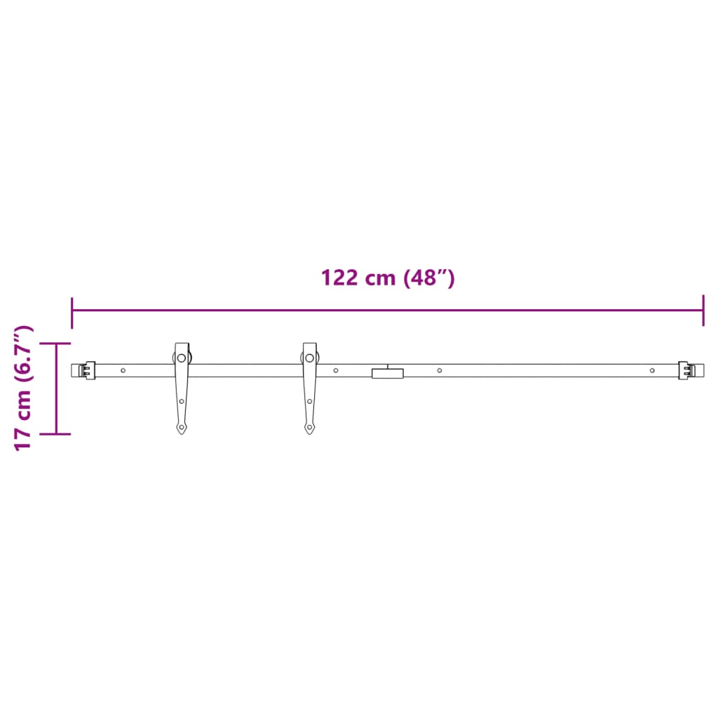 fekete szénacél mini tolóajtós szekrény szerelék szett 122 cm