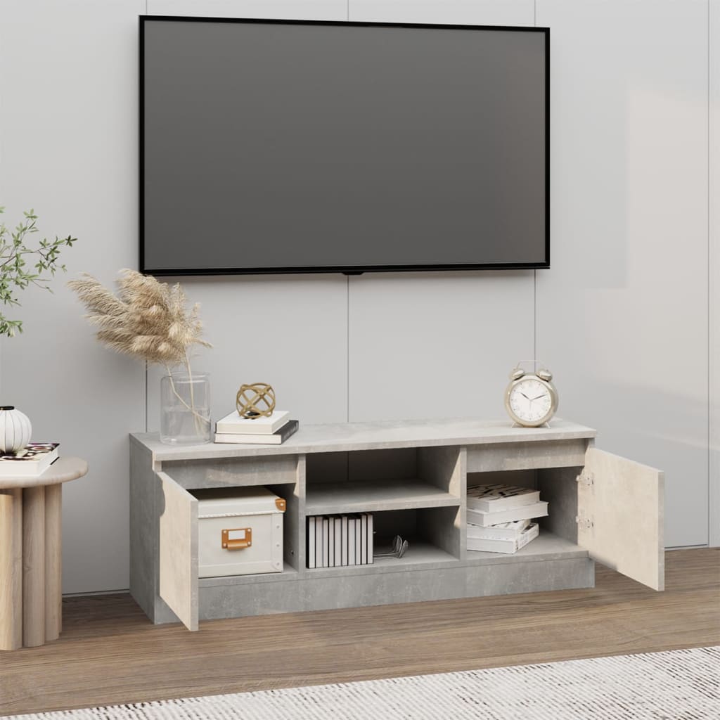 betonszürke TV-szekrény ajtóval 102 x 30 x 36 cm