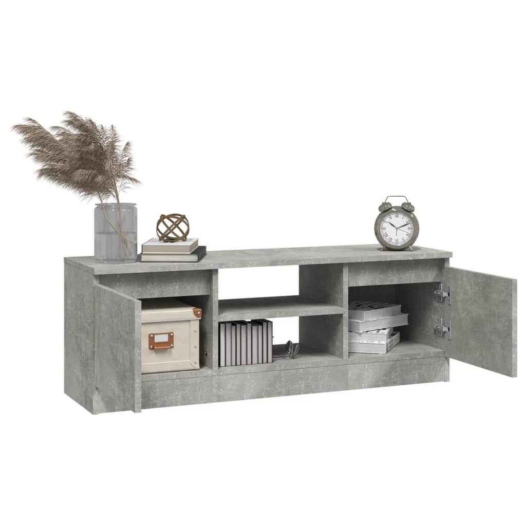 betonszürke TV-szekrény ajtóval 102 x 30 x 36 cm