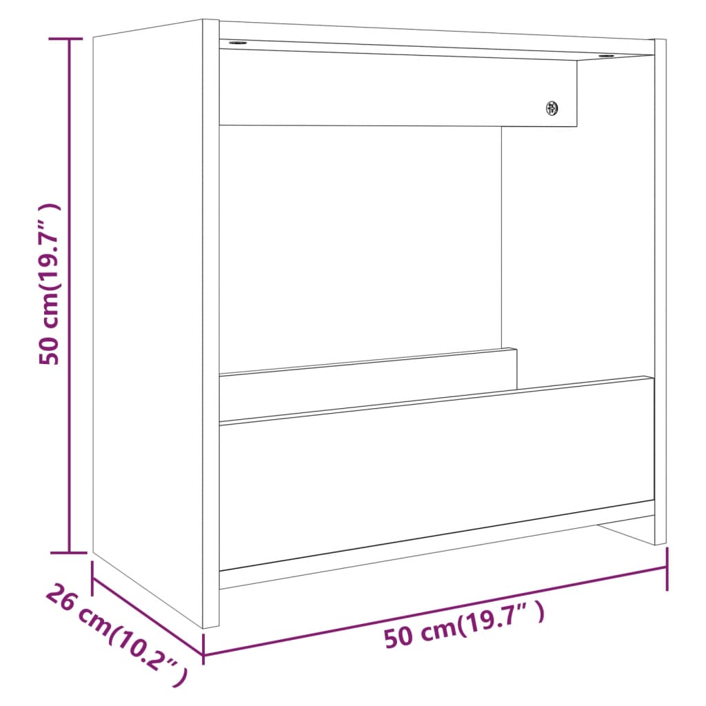 füstös tölgy színű szerelt fa kisasztal 50 x 26 x 50 cm