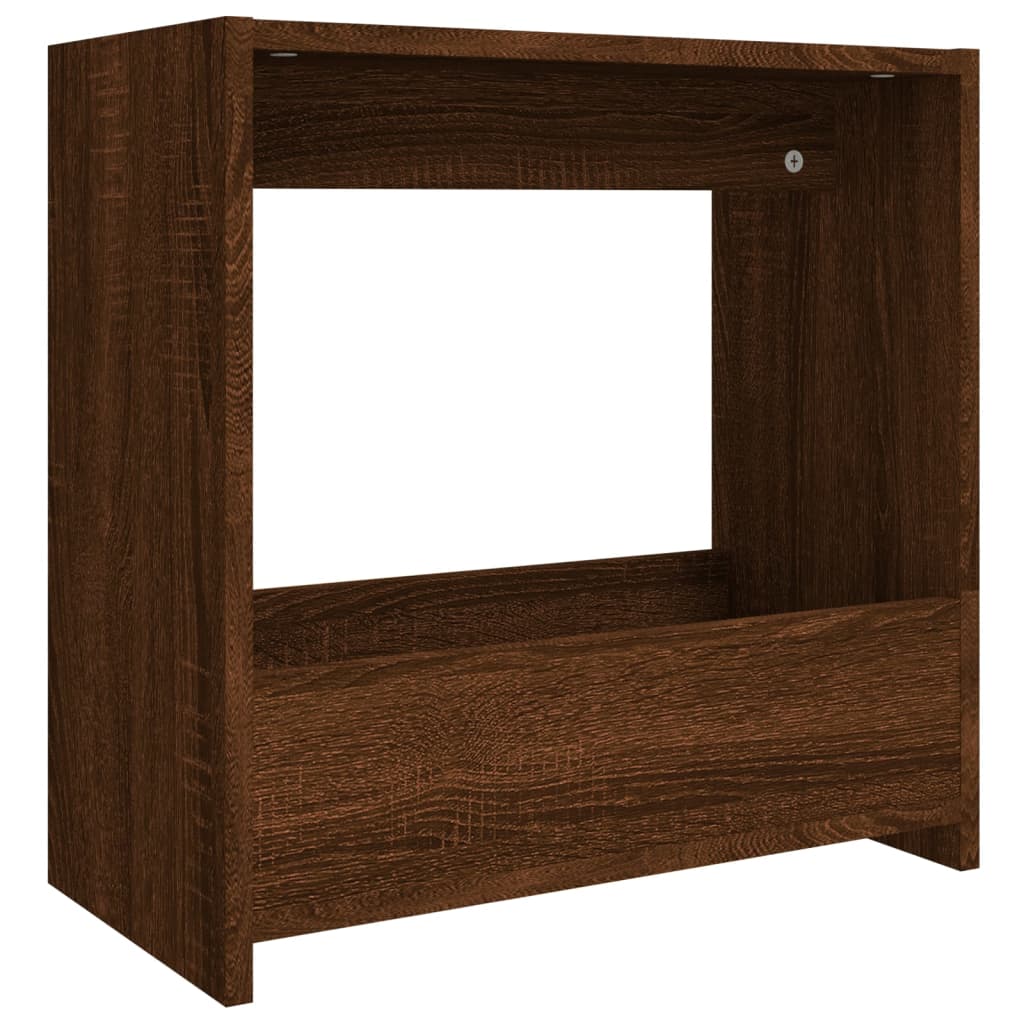 barna tölgyszínű szerelt fa kisasztal 50 x 26 x 50 cm