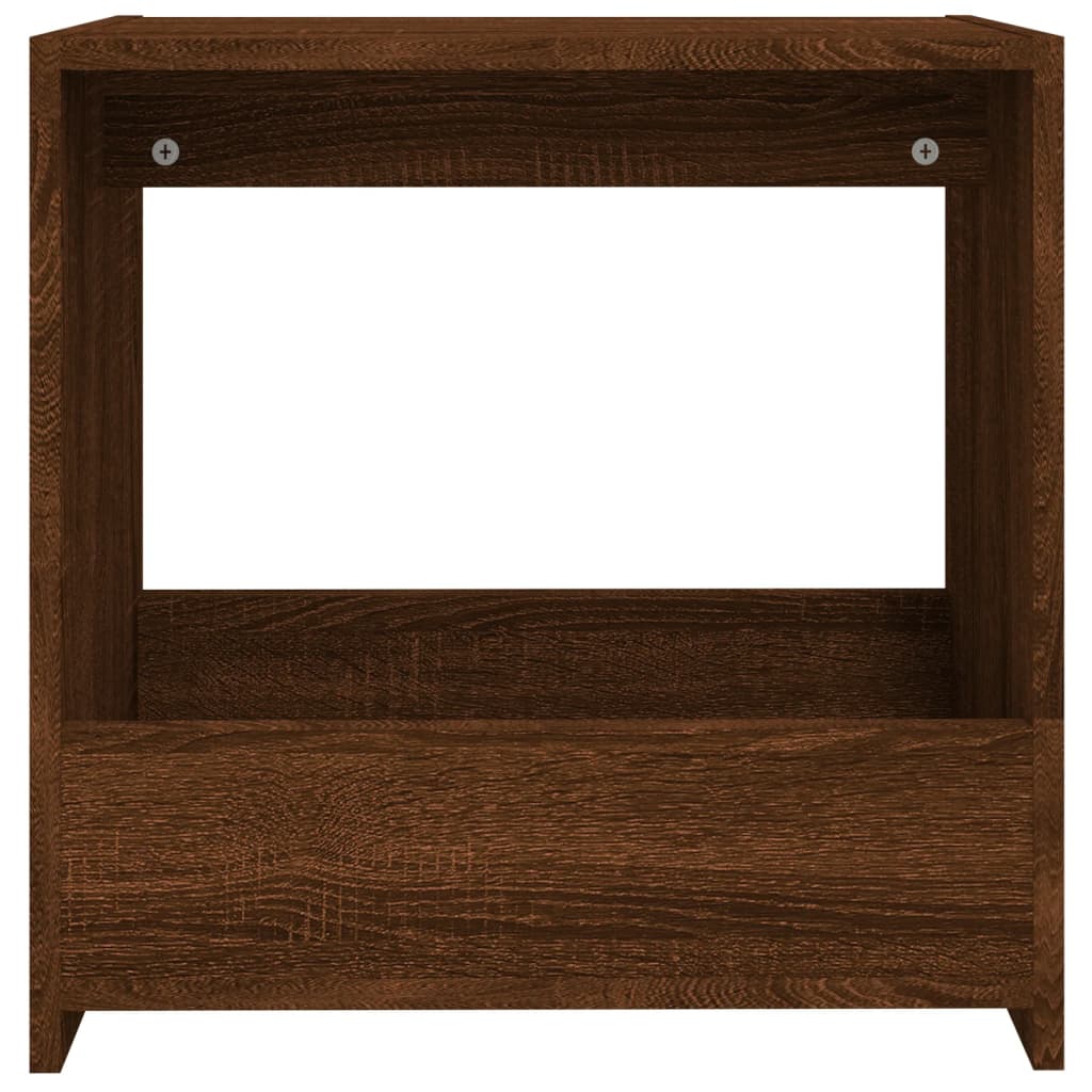 barna tölgyszínű szerelt fa kisasztal 50 x 26 x 50 cm