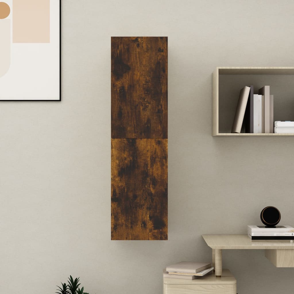 füstös tölgy színű falra szerelhető TV-szekrény 30,5x30x110 cm
