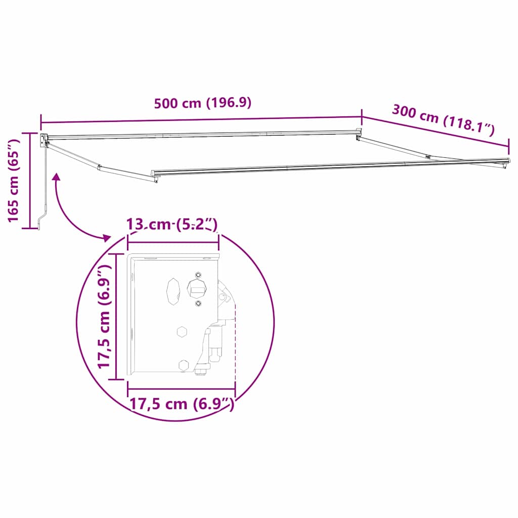 Napernyő Antracit 5 x 3 m Fém