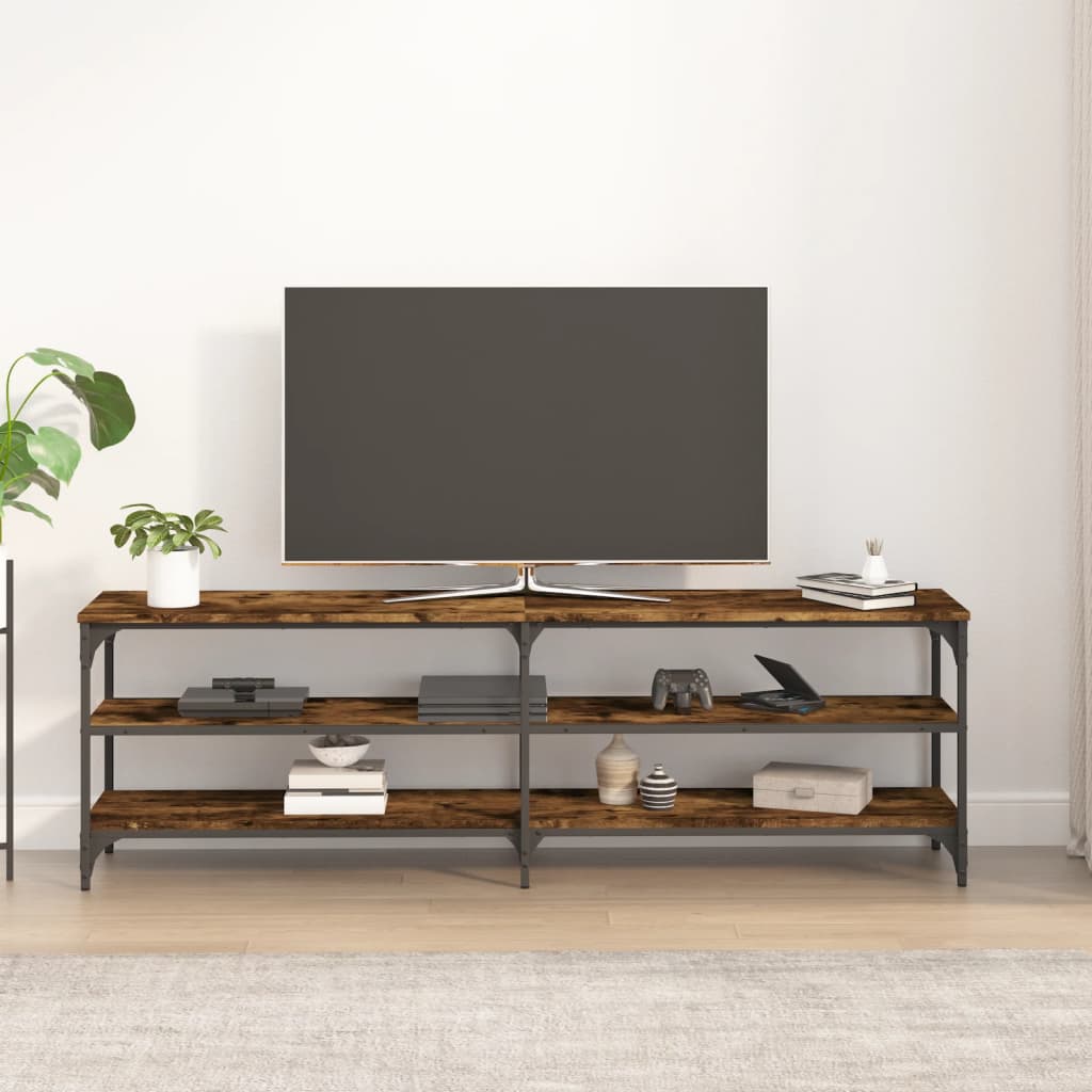 füstös tölgy színű szerelt fa TV-szekrény 160x30x50 cm